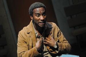 Actor Clint Dyer performing a scene from Sus