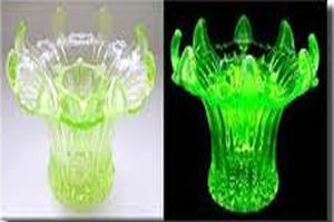 Examples of glass with radioactive material