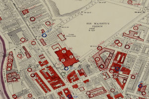 One of the bomb damage maps of Manchester