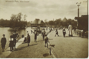 A postcard showing Whitworth park from earlier times