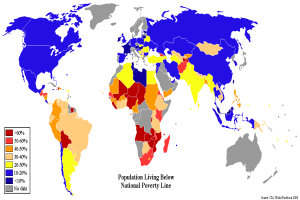 Population living below national poverty line