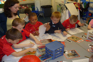 Julia Robinson works with children from St Philip's School