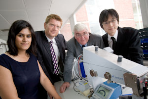 Prof Paul O'Brien (second from the right) with reps from NWDA, Midas and Murata