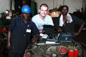 Dale Barnes during his placement in Sierra Leone