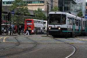 Metrolink service in city centre
