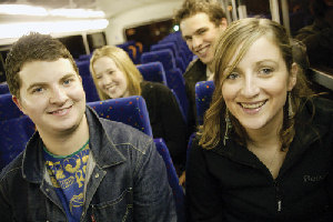 students on bus