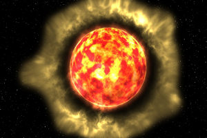 An artist's impression of the red giant (Anna Mayall/University of Manchester)