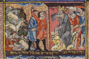 The Rylands Haggadah: the plague of boils