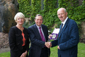 L to R: Professor Dame Nancy Rothwell, Admiral Sir John Kerr and Tom Bloxham