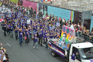 University entry in the Manchester Pride Parade