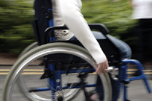 wheelchair in motion