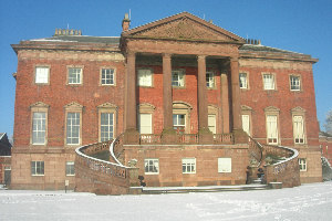 Tabley House in he snow