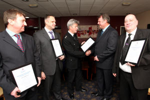 Barry Barraclough, Simon Raistrick, Paul Greenlees and Ken Clay receive award