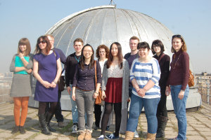 Manchester students on the roof of the ZIL cultural centre, Moscow 