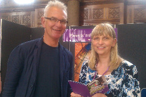 Gabriele Wegner with an Open Day visitor