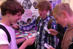 GCSE students play a game with our energy cards at The Times Cheltenham Science 