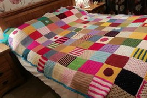One of the blankets that funded Katrina's treatment