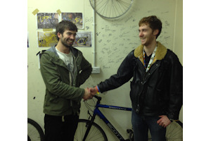 Ian Receiving his Bike