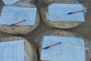 The bread ready for distribution