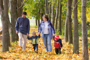 Family on an autumn day