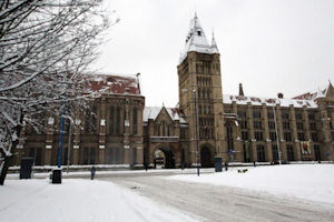 University in snow
