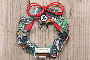 Christmas techie wreath.