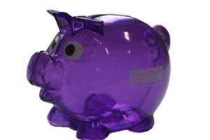 Purple piggy bank 