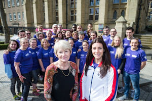 Dame Nancy Rothwell with the runners