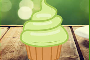 Green cup cake 