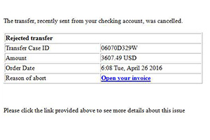 Phishing scam