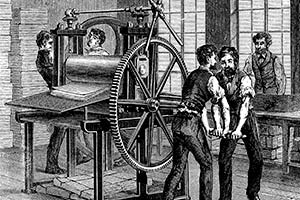 Old fashioned printing press