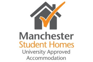 Logo from Manchester Student Homes showing a house 