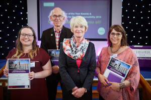 Three winners with Professor Nancy Rothwell