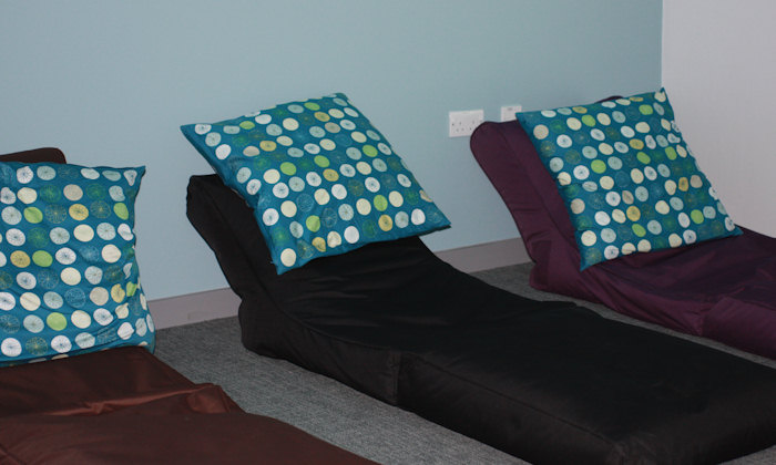 bean bag beds in Chill Out Room