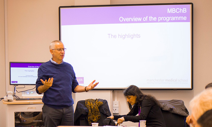 Member of staff delivering a presentation