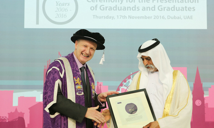 Professor Colin Bailey and HE Sheikh Nahayan Mabarak Al Nahayab