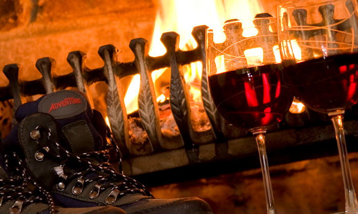 Walking boots and wineglasses