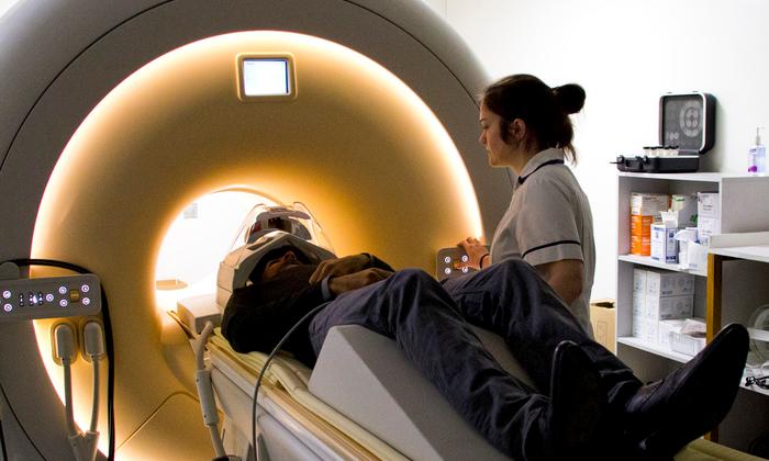 Nurse scanning a patient