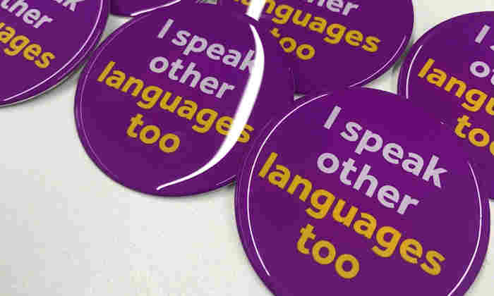 Ask Me second language badges