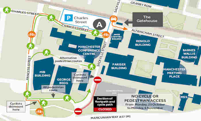 Sackville Street pedestrian and cycle route closure