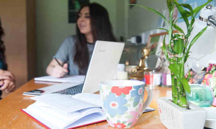 Student studying in University halls