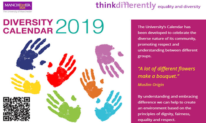 Get your 2019 Diversity Calendar | StaffNet | The University of Manchester