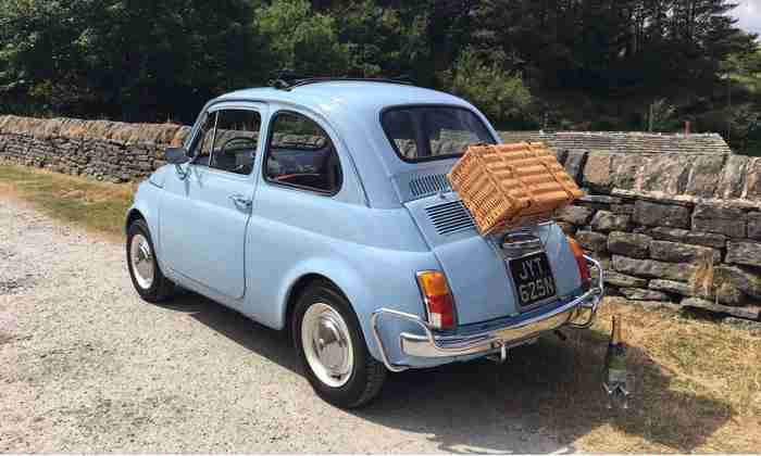 Blue Fiat 500