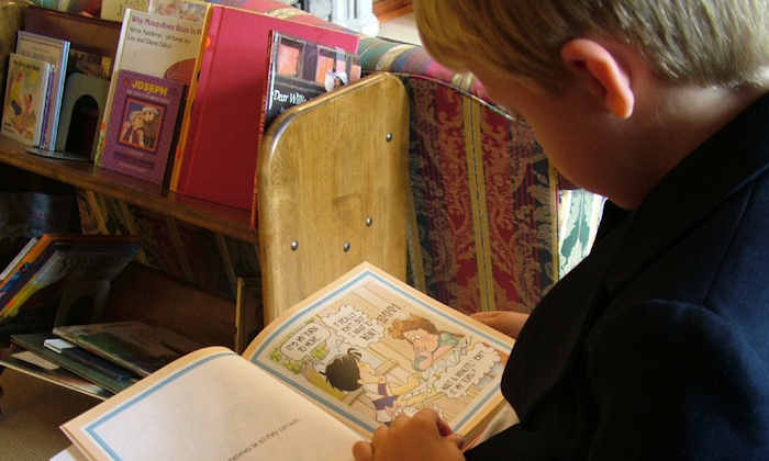 Child and book