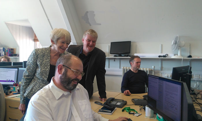 Nancy Rothwell with Ian Hutt and colleagues