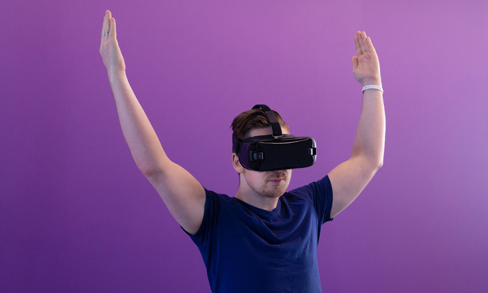 Man wearing a VR headset