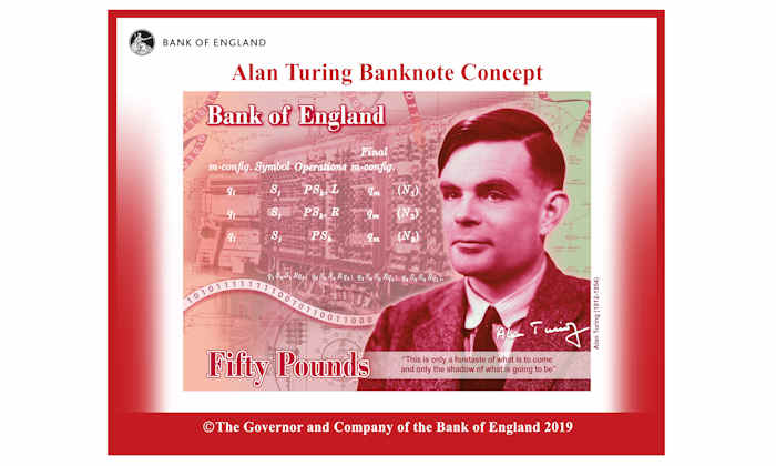Fifty pound note featuring Alan Turing