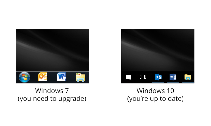 Screenshot showing how to tell the difference between Windows 7 and Windows 7.