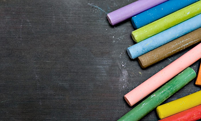 Chalk on a blackboard