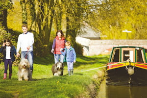 family by canal boat